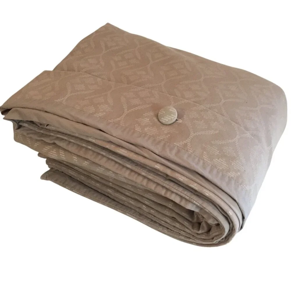 Nautica Queen Duvett Cover Taupe Patterned Buttons Cotton & Polyester 90 X 102